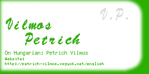 vilmos petrich business card